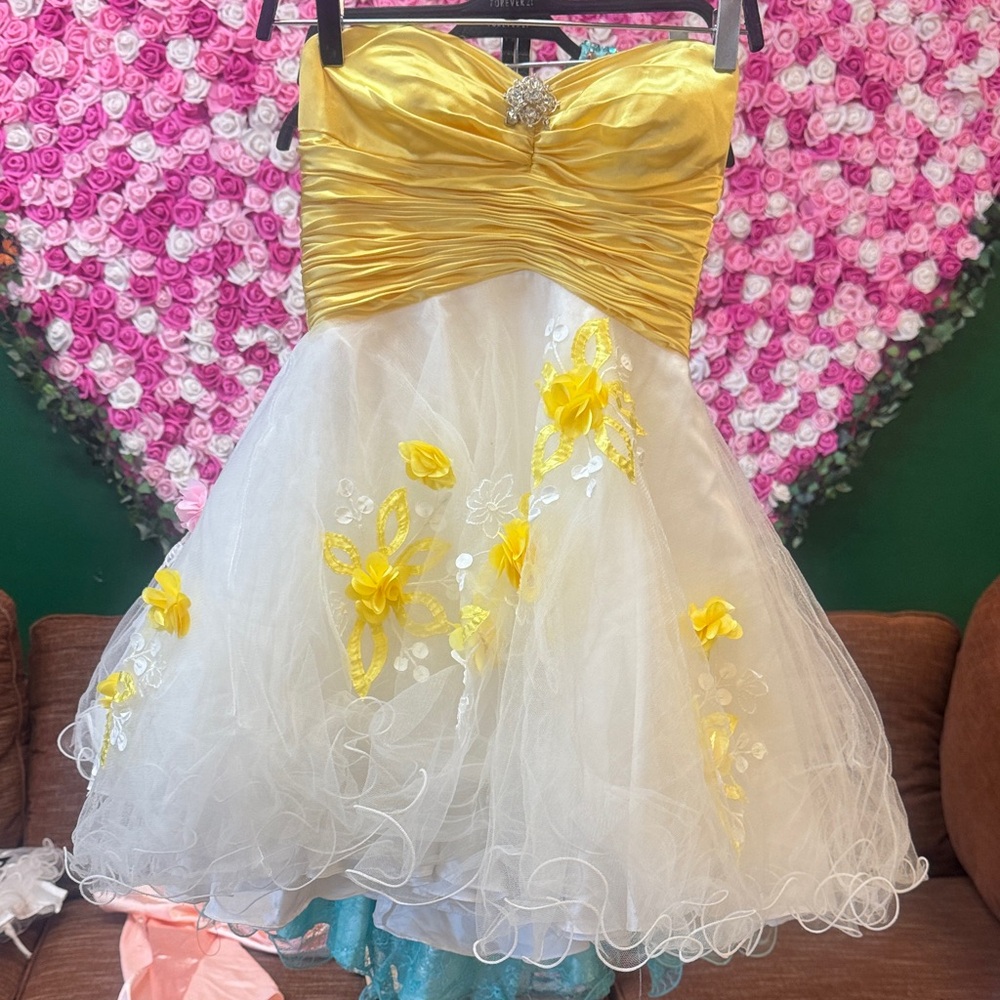 💚 Oasis Yellow and White Floral Kids Dress